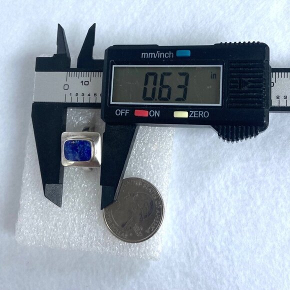 Sterling Silver 925 Signed Boma Bezel Set Rectangular Lapis Lazuli Ring Sz 5.75 - Picture 16 of 16